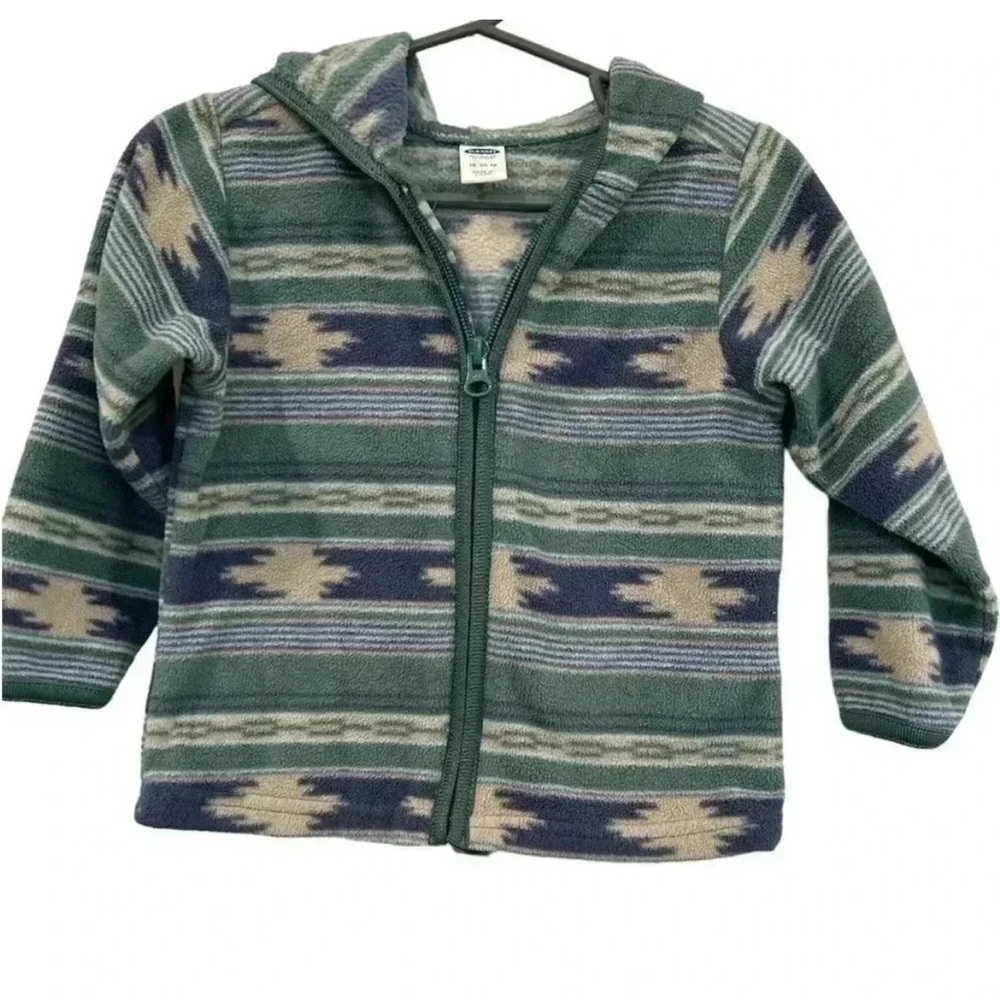 Old Navy Cozy Green and Blue Geometric Sweatshirt
